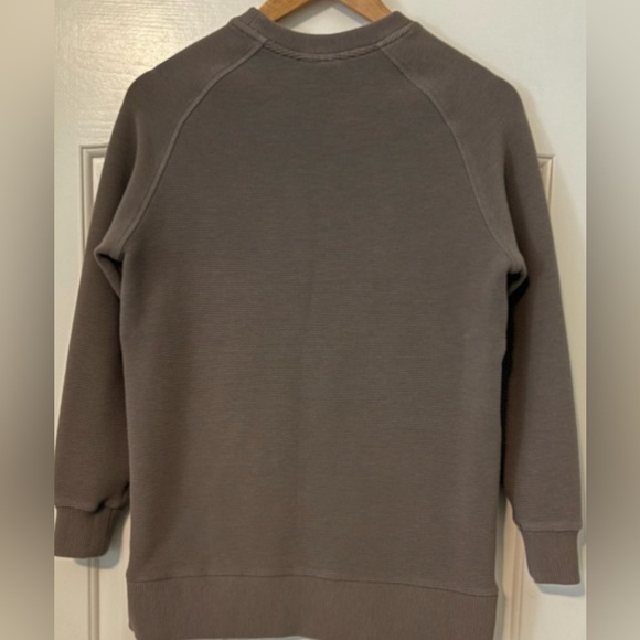 Varley Women’s Vine Side Zip Sweatshirt XS Taupe Brown Ribbed Pullover - Picture 5 of 10